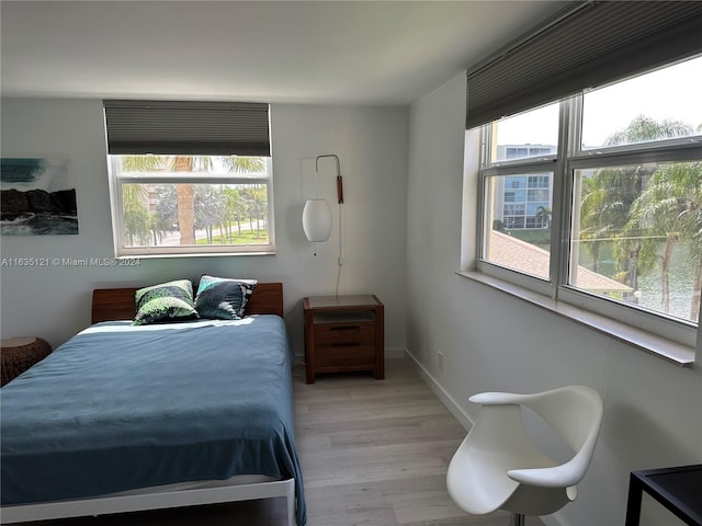 bedroom featuring light hardwood / wood-style flooring