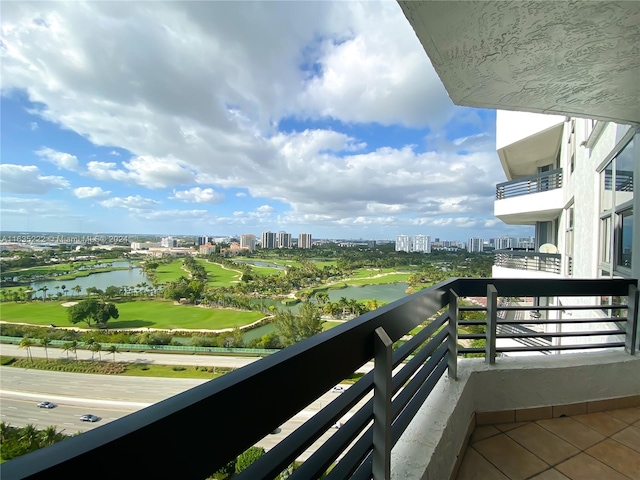 balcony with a water view