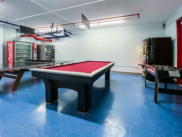 game room with pool table