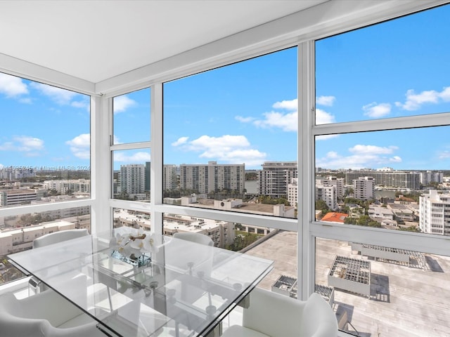 unfurnished sunroom featuring plenty of natural light