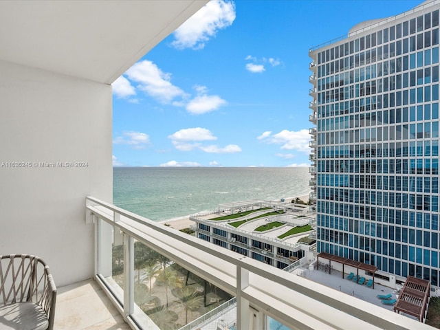 balcony with a water view