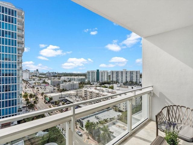 balcony with a view of city