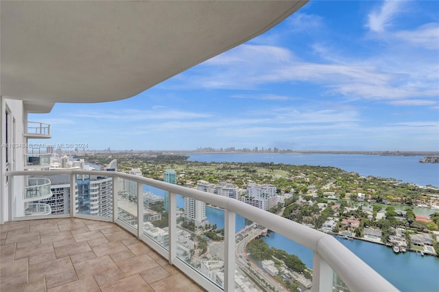 balcony with a water view