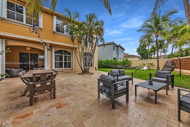 view of patio / terrace featuring an outdoor hangout area