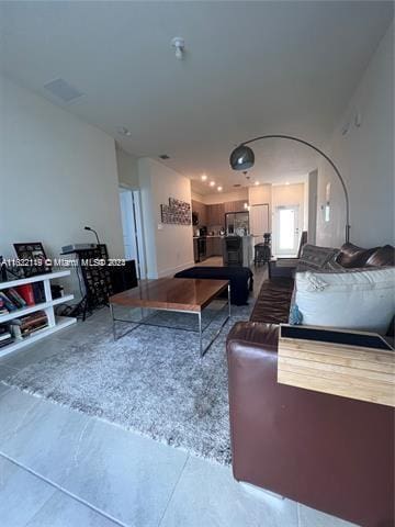 view of tiled living room