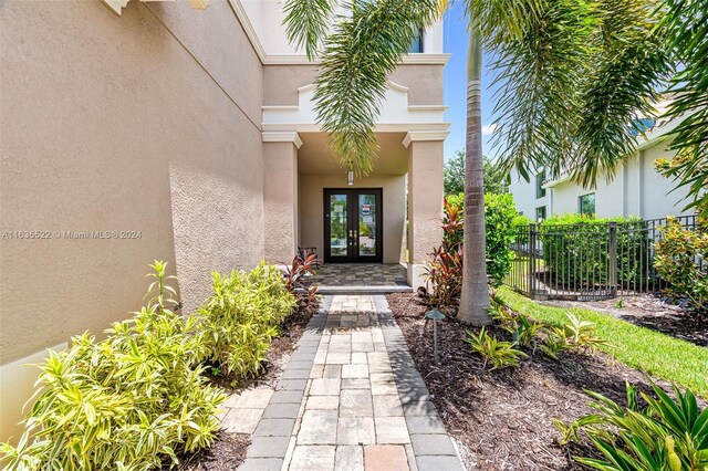 entrance to property with french doors