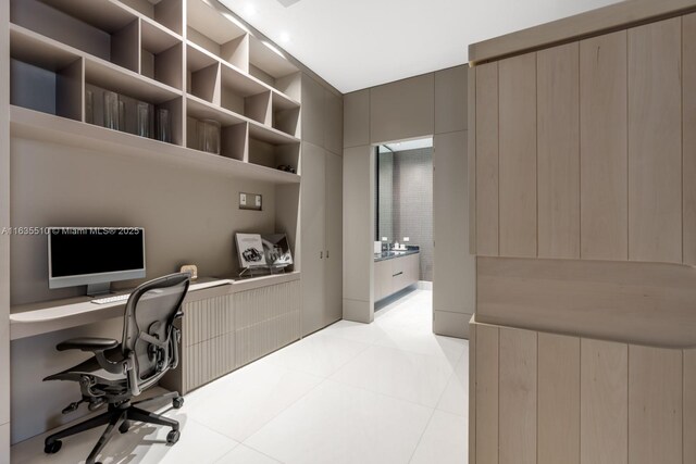 17141 Collins Ave Unit 2501, Sunny Isles Beach, FL 33160 - tiled office space featuring built in desk