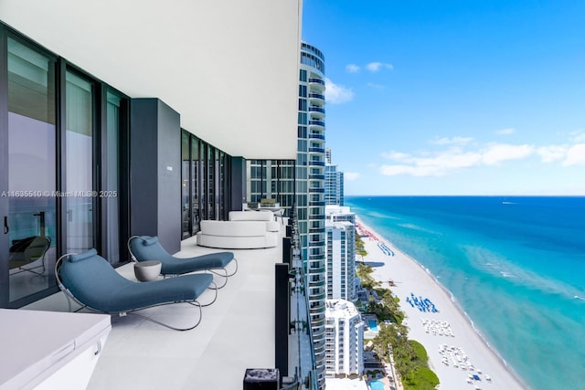 17141 Collins Ave Unit 2501, Sunny Isles Beach, FL 33160 - balcony featuring a water view and a view of the beach