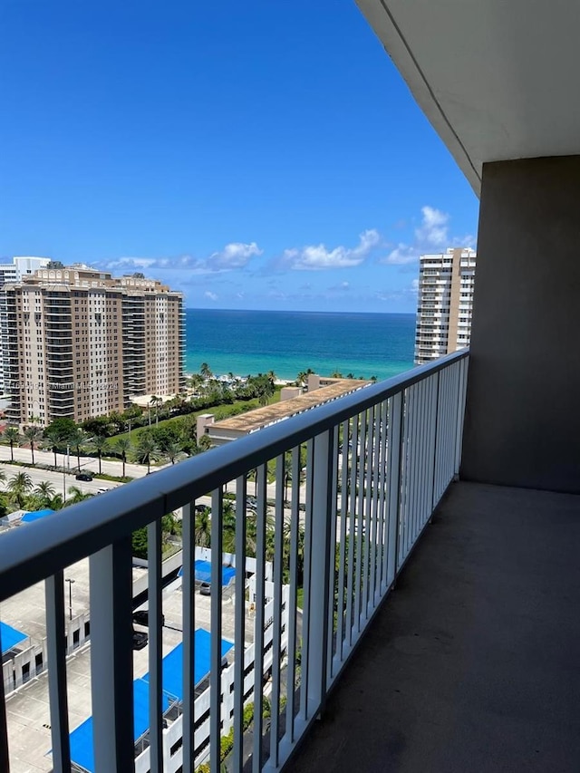 balcony with a water view