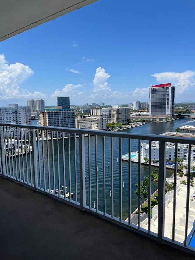 balcony with a water view