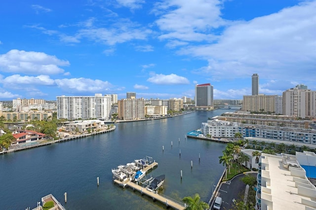 water view with a view of city