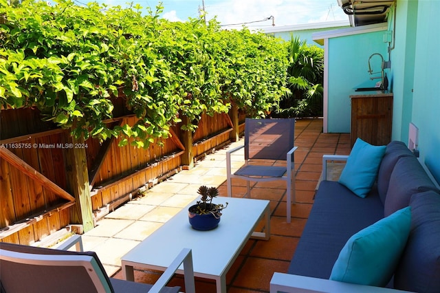 view of patio featuring outdoor lounge area