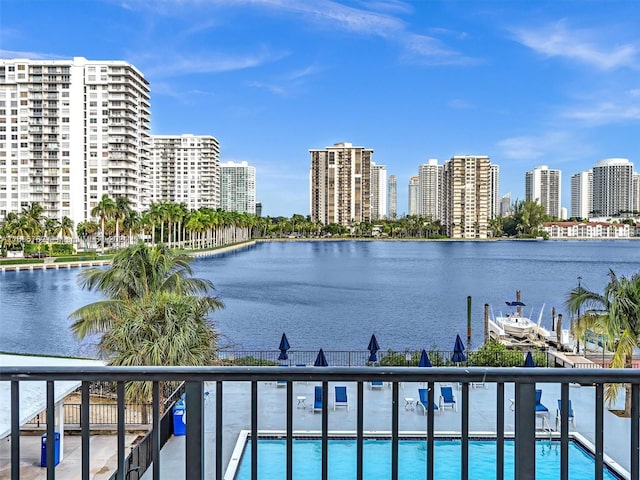 water view with a view of city