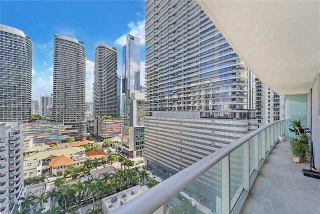 balcony with a view of city