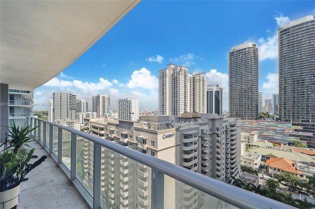 balcony featuring a view of city