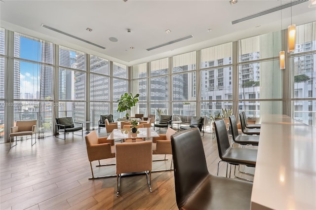 lobby featuring visible vents and a city view