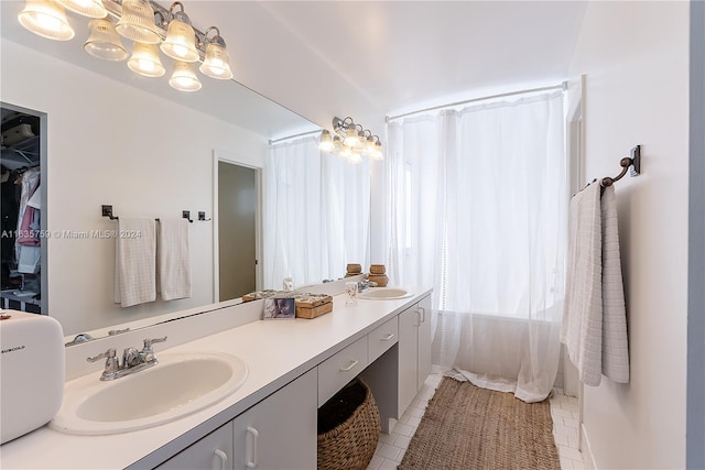 bathroom featuring vanity and tile patterned floors