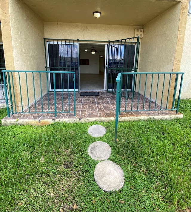 entrance to property featuring a patio area