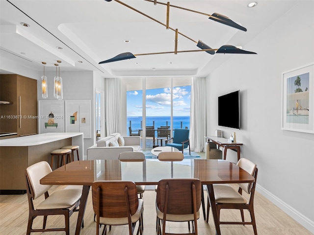 dining room featuring an inviting chandelier