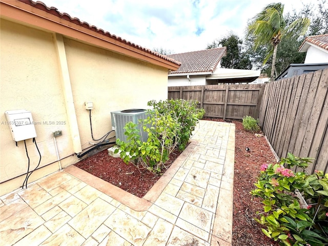 view of patio / terrace featuring central AC unit