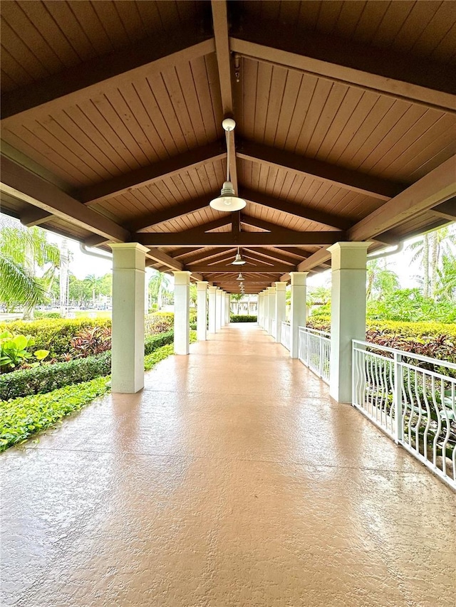 exterior space with ceiling fan and covered porch