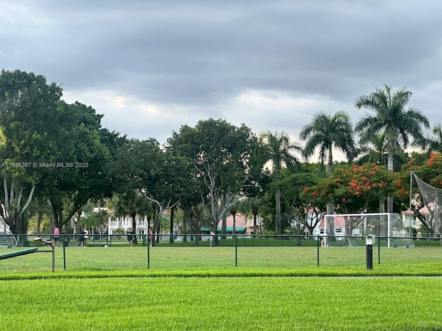 view of property's community featuring a yard