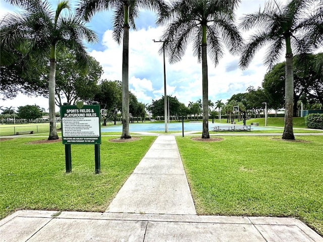 surrounding community featuring a lawn