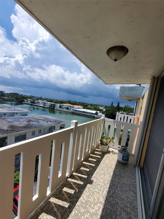 balcony with a water view