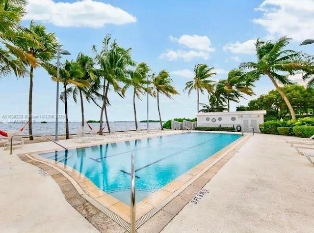 pool featuring a patio area