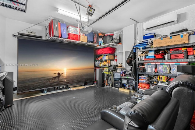 interior space featuring an AC wall unit