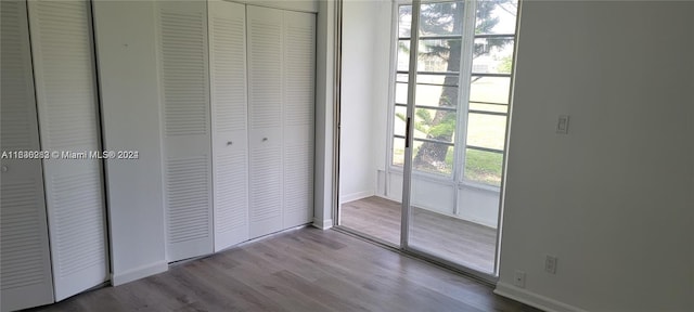 entryway featuring hardwood / wood-style flooring