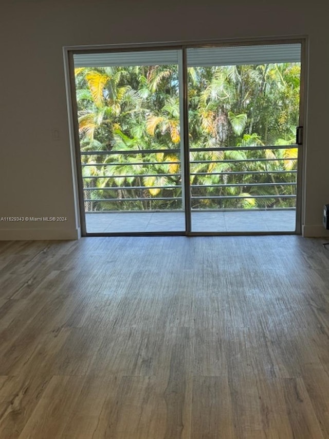 spare room with wood-type flooring