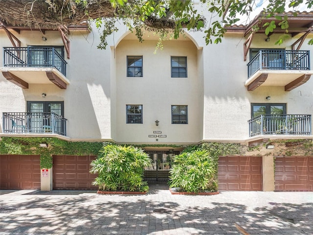 view of building exterior with a garage