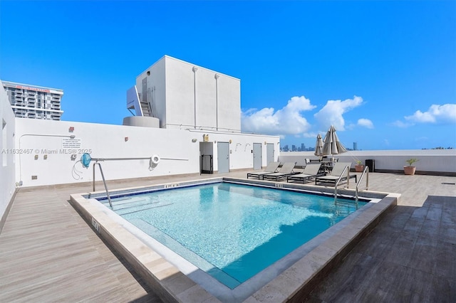 view of pool with a patio area