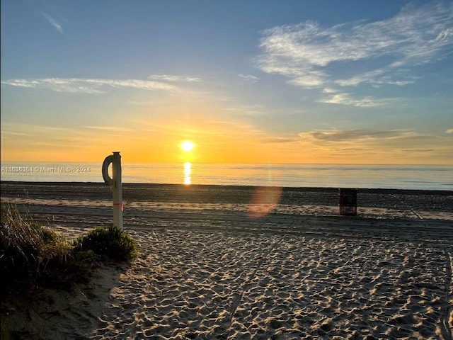 view of water feature with a view of the beach