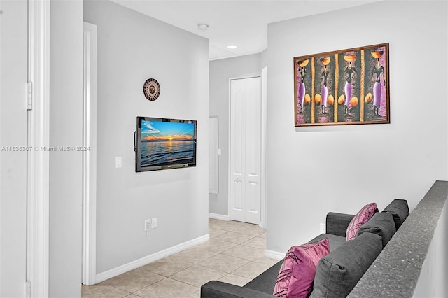 view of tiled living room