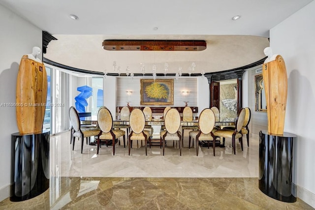 dining room featuring light tile patterned floors