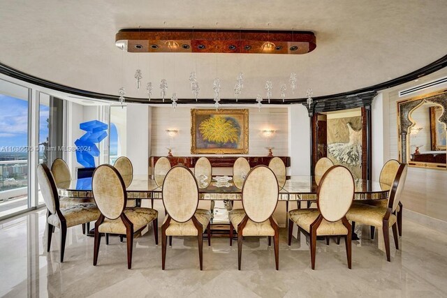 view of tiled dining room