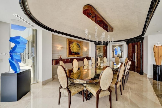 view of tiled dining room