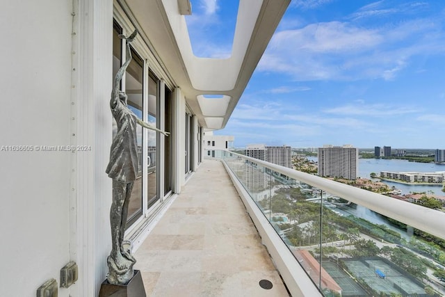 balcony with a water view