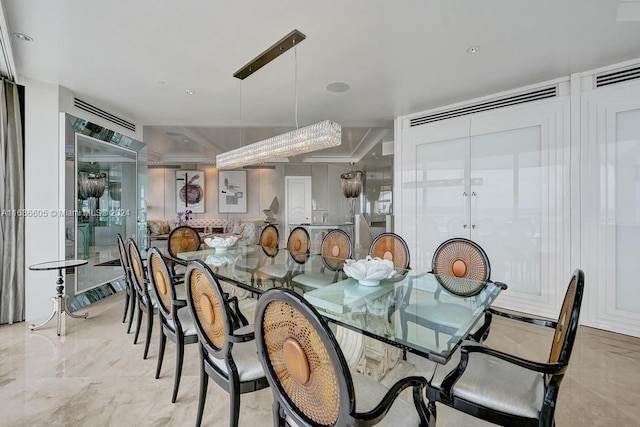 view of tiled dining area