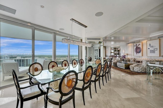 view of tiled dining room