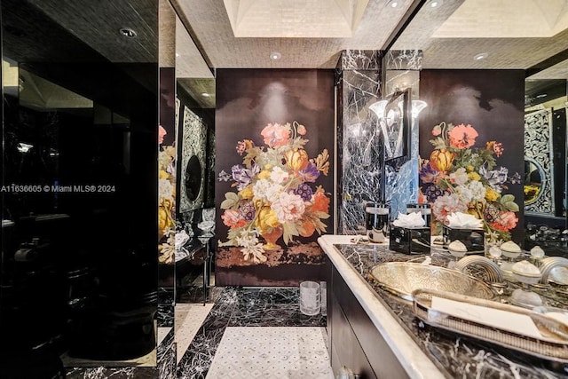 bathroom featuring vanity and tile patterned floors