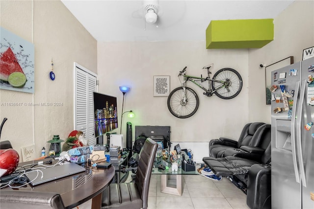 interior space with tile patterned floors