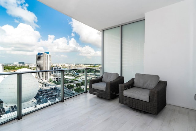 balcony featuring a view of city