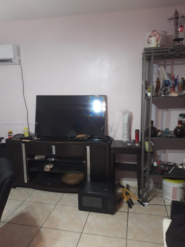 1487 NW 100th St, Miami, FL 33147 - interior space featuring light tile patterned flooring and an AC wall unit