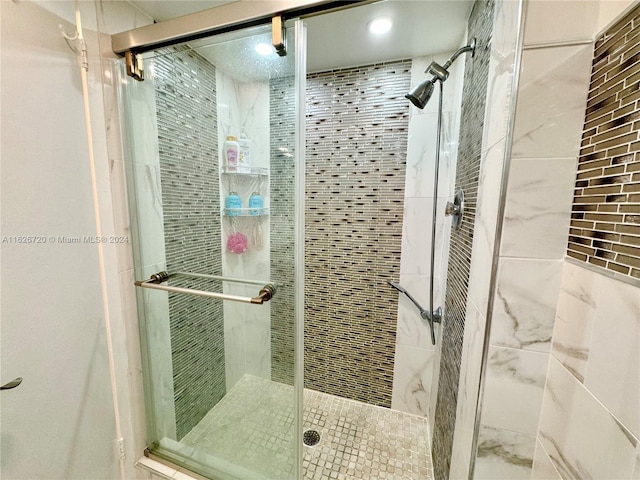 bathroom featuring walk in shower