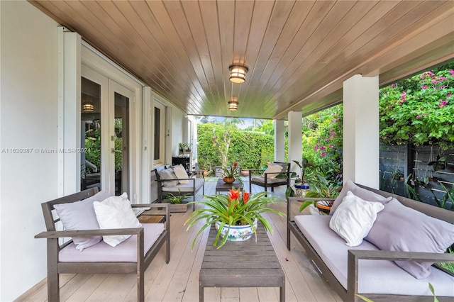 view of patio / terrace featuring an outdoor hangout area