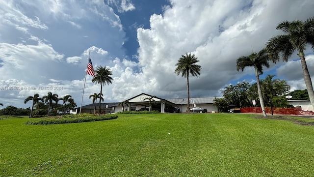 view of home's community featuring a lawn