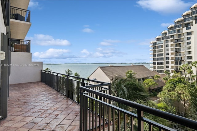 balcony with a water view